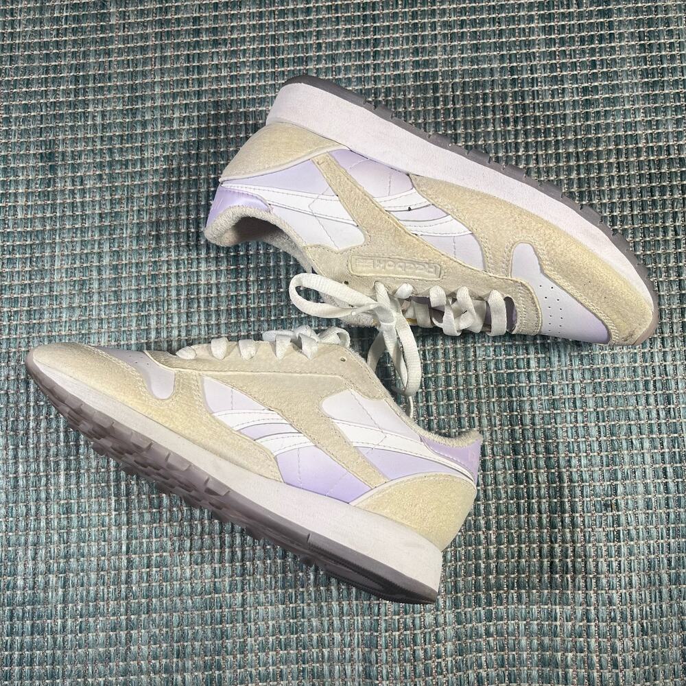 Reebok Classic Leather x Madwomen White Purple Sneakers Women's Shoes GW3828